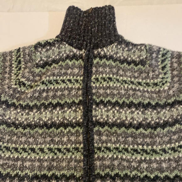 1980’s One on One vintage green grey and white wool blend cardigan - Picture 3 of 10